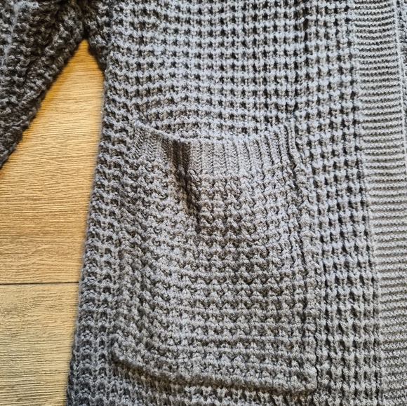 ZESICA Women's Long Batwing Sleeve Open Front Knit Cardigan Sweater GRAY XXL - Picture 5 of 10